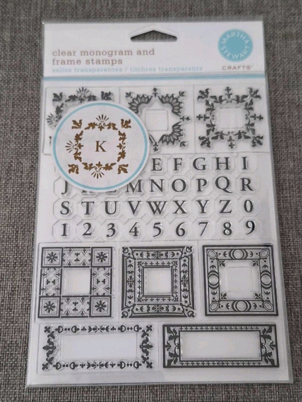 Martha Stewart Crafts Clear Monogram & Frame Stamps Set